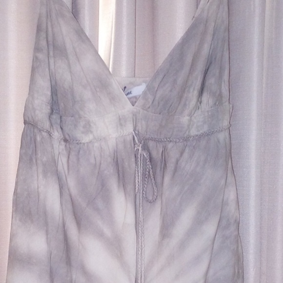 CULTURE Metal Grey XLg Summer BOHO Tie-Dye V-Neck Dress with Rope Metal Detail - Picture 1 of 9